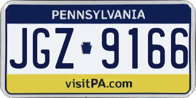 PA license plate JGZ9166