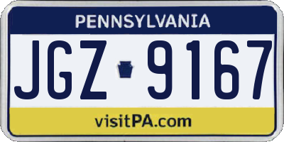 PA license plate JGZ9167