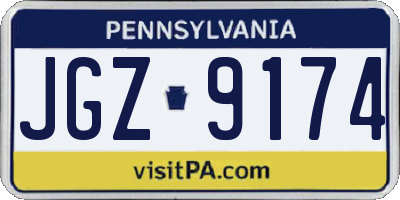 PA license plate JGZ9174