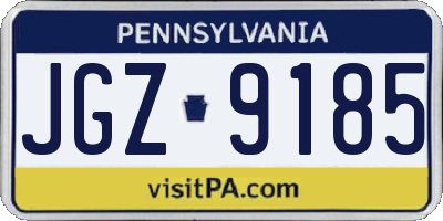 PA license plate JGZ9185