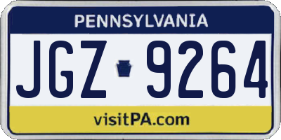 PA license plate JGZ9264