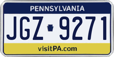 PA license plate JGZ9271