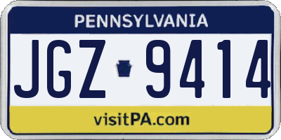 PA license plate JGZ9414