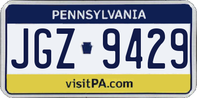 PA license plate JGZ9429