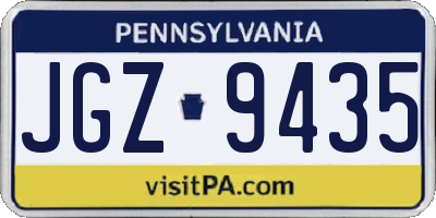 PA license plate JGZ9435