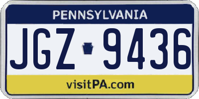 PA license plate JGZ9436