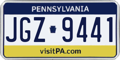 PA license plate JGZ9441