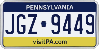 PA license plate JGZ9449