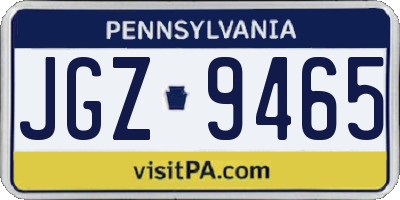 PA license plate JGZ9465