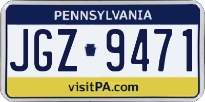 PA license plate JGZ9471