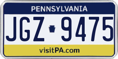 PA license plate JGZ9475