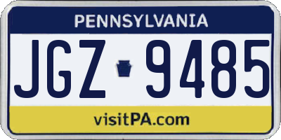PA license plate JGZ9485