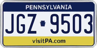 PA license plate JGZ9503
