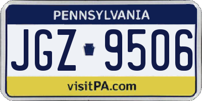 PA license plate JGZ9506