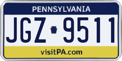 PA license plate JGZ9511