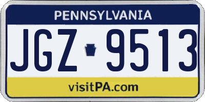 PA license plate JGZ9513