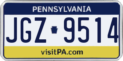 PA license plate JGZ9514
