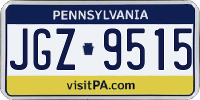 PA license plate JGZ9515