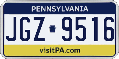 PA license plate JGZ9516