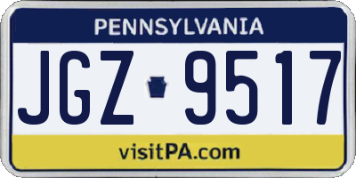PA license plate JGZ9517