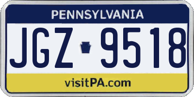 PA license plate JGZ9518