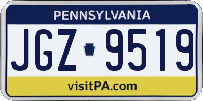 PA license plate JGZ9519
