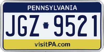 PA license plate JGZ9521