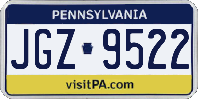 PA license plate JGZ9522