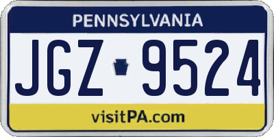 PA license plate JGZ9524