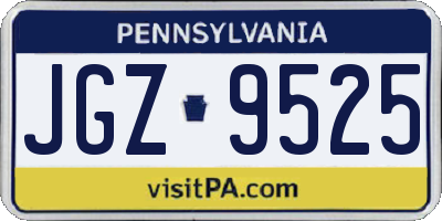 PA license plate JGZ9525