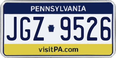 PA license plate JGZ9526