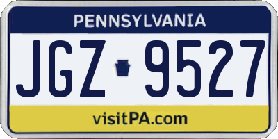 PA license plate JGZ9527