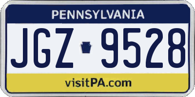 PA license plate JGZ9528