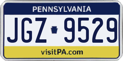 PA license plate JGZ9529