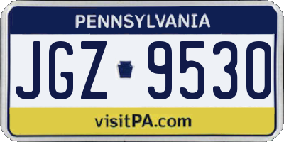 PA license plate JGZ9530
