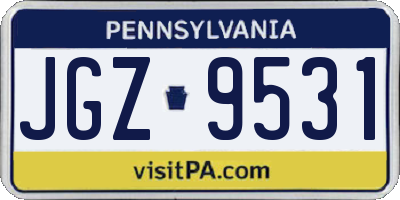 PA license plate JGZ9531