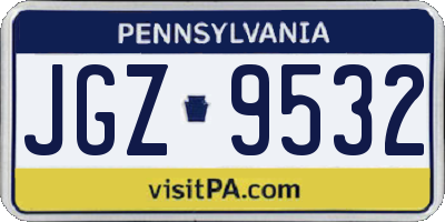 PA license plate JGZ9532