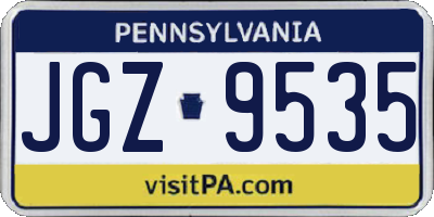 PA license plate JGZ9535