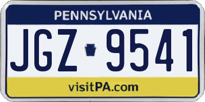 PA license plate JGZ9541