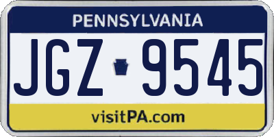 PA license plate JGZ9545