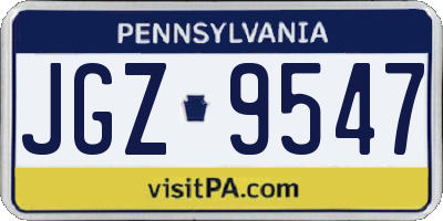 PA license plate JGZ9547