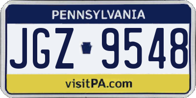 PA license plate JGZ9548