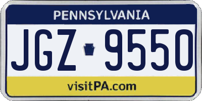 PA license plate JGZ9550