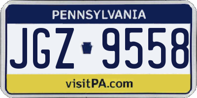 PA license plate JGZ9558