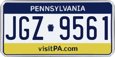 PA license plate JGZ9561