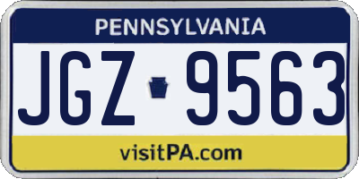 PA license plate JGZ9563