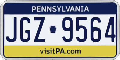 PA license plate JGZ9564