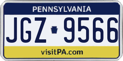 PA license plate JGZ9566