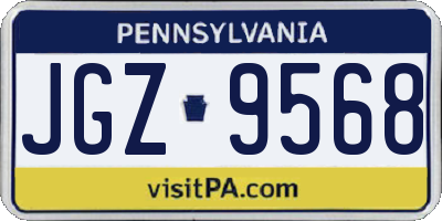 PA license plate JGZ9568