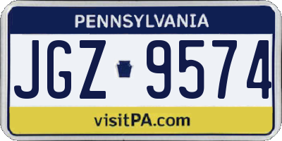 PA license plate JGZ9574